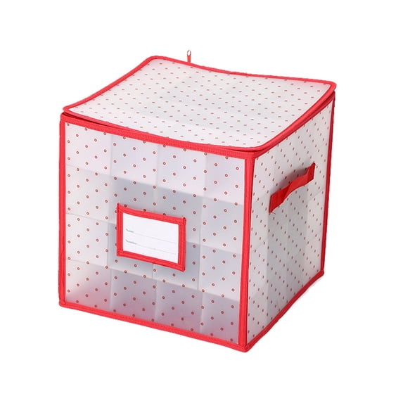 1-2PC Christmas Ornament Storage Box Hard Container with Dividers Dust Proof Durable Organizer Holder for Christmas Tree Ball Decorations Holds 64 Ornaments 11.8x11.8x11.8 Inch