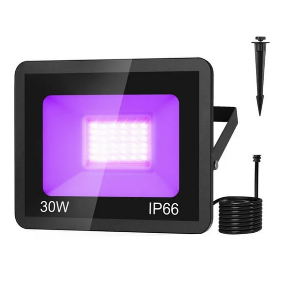 1/2PC UV Flood Light 30W Ultraviolet Fluorescent Stage Lamp Halloween Party Ambient Light Waterproof Glow Party Dance Blacklight ,Power Saving