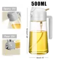 thumbnail image 1 of 1-2PCS 2in1 Olive Oil Dispenser Bottle 500ml Plastic Oil Sprayer Cooking Oil Spray Tank BBQ Baking Picnic Kitchen Tools for Home, 1 of 9