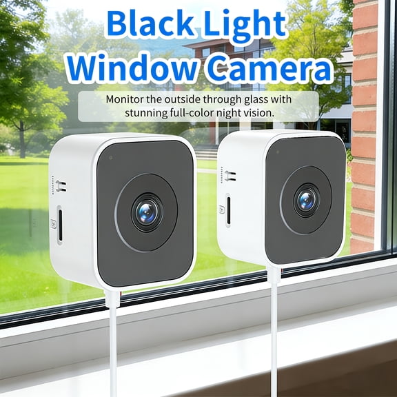 1/2PCS 6MP window camera for indoor use. Supports 2.4G/5G WiFi, AI full-color night vision and human detection. Comes with 911 emergency alerts and simple installation.