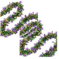 thumbnail image 1 of 1/2PCS MardiGras SwirlsTinsel Garland, Glitter Garland for MardiGras Tree Decorations, Purple Green Gold Metallic Hanging Party Ornaments for Mantle/Ceiling/Stairs/Porch Outdoor Decor, 1 of 7