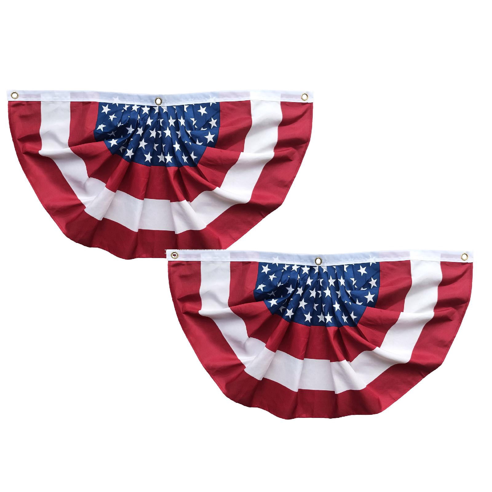 1/2Pack Fourth Of July Fan Flag, USA Patriotic Half Fan Bunting Flag ...