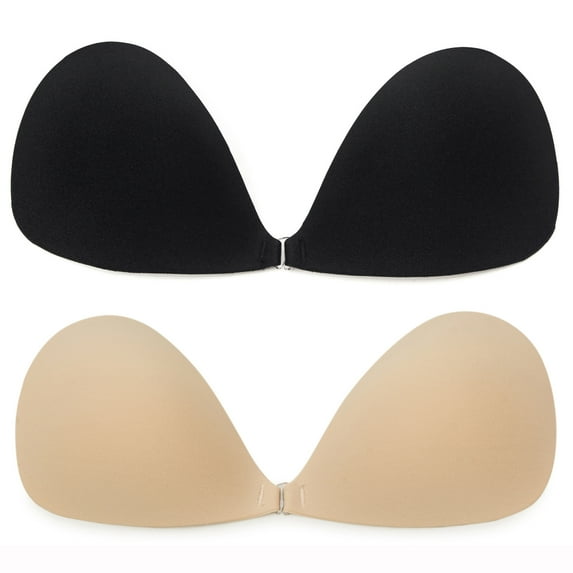 1-2Packs Strapless Self Adhesive Invisible Backless Push-up Bra Waterproof Triangular Stealth Bra Wedding Ball Gowns Swimming Costumes