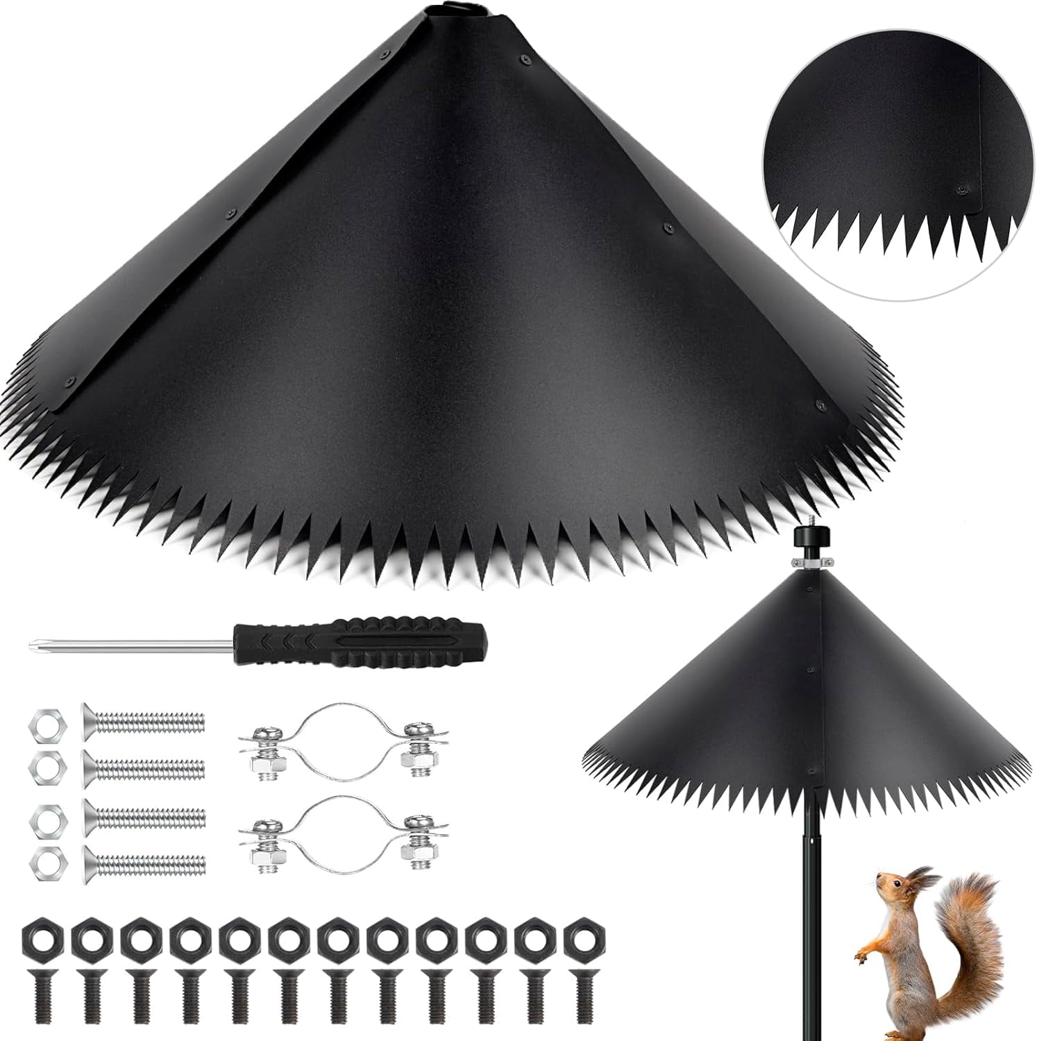 Squirrel baffle for bird feeder pole outside squirrel proof squirrel barrier for bird feeders