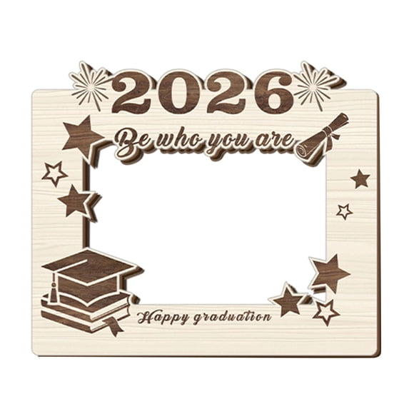 1-2Pcs 2026 Graduation Picture Frames Wood Photo Frame - Class of 2026 Graduation Gifts for Tabletop Locker Photo Display, Home School College Decor