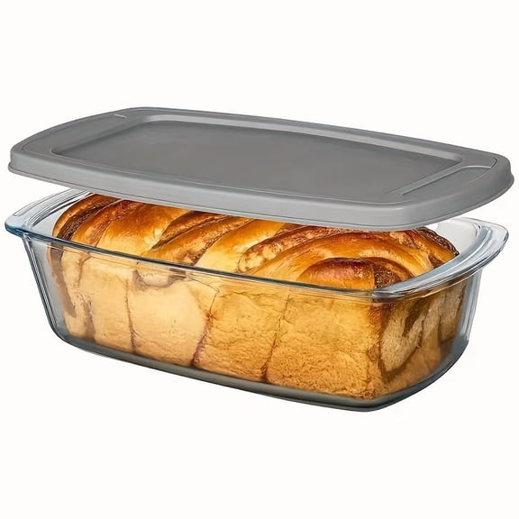 1/2Pcs 60.87oz Glass Baking Dish with Lid - Stackable Oven/Microwave Safe Airtight Storage Pan