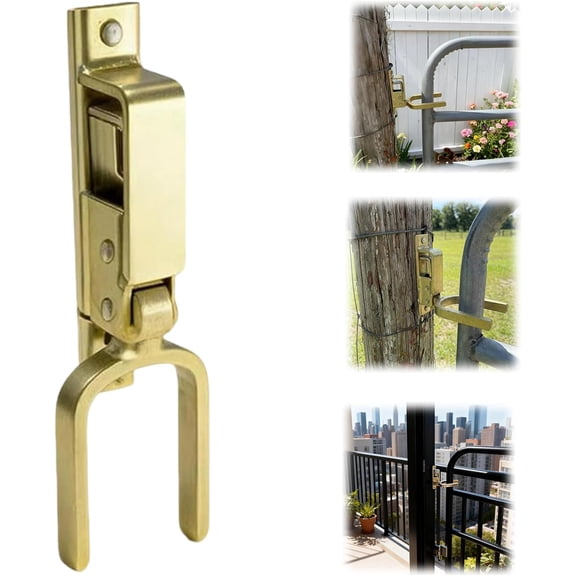 1/2Pcs Instant Locking Gate Latch, Quick Secure Spring-Loaded Auto-Lock for Wooden Metal Gates, Easy One Hand Operation for Farms, Ranches, Backyards