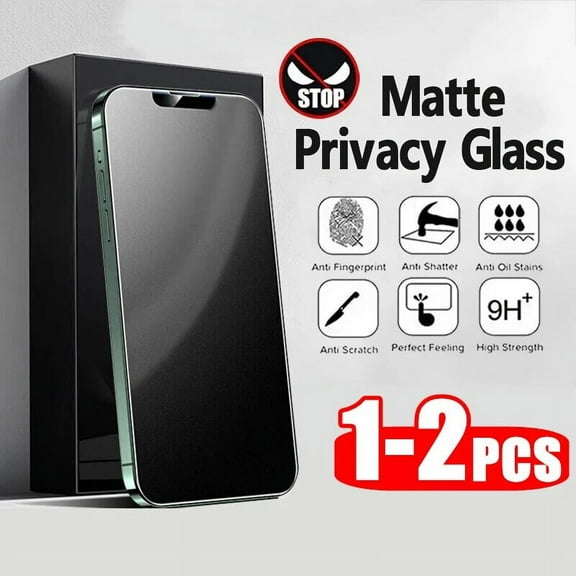 1/2Pcs Matte Privacy Anti-Peep Tempered Glass For iPhone 15 14 12 11 13 Pro Max 14 15 Plus Glass Frosted Screen Protectors Film For iPhone 15 2pcs