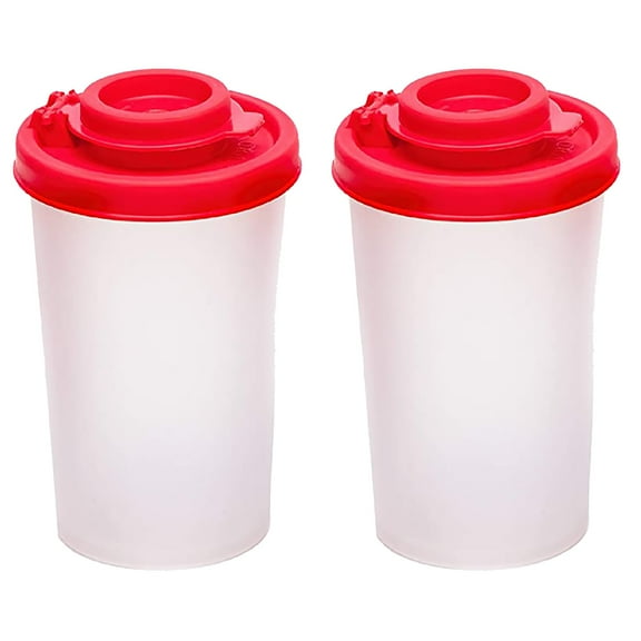 1/2Pcs Plastic Salt and Pepper Shakers with 7 holes, Clear Salt and Pepper Containers with Lid, Plastic Spice Jar, Spice Dispenser, Seasoning Bottle Spice Pot Pepper Shakers(Clear-2pcs,2x2x4")