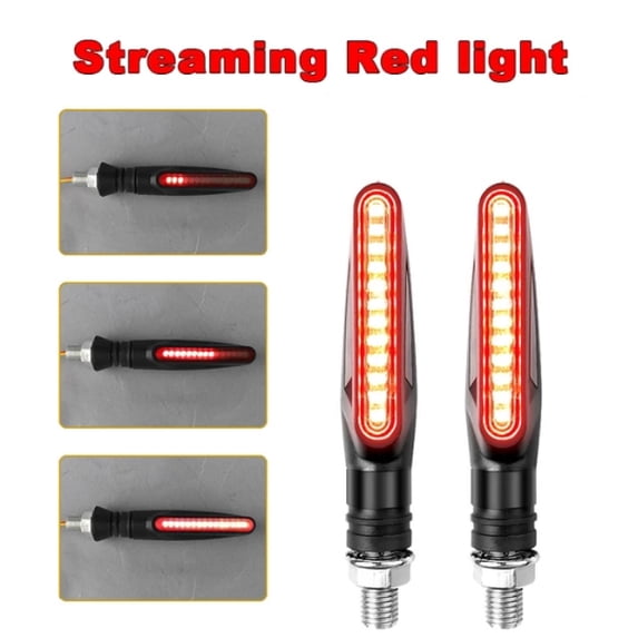 1/2Pcs Suitable for Various Motorcycle Models Turn Signals E24 LED Light 12 SMD Flowing Water Blinker Flashing Tail Stop