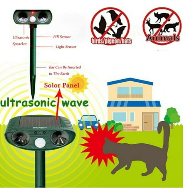 1/2Pcs Ultrasonic Animal Repellent Solar Powered Animal Repeller Motion