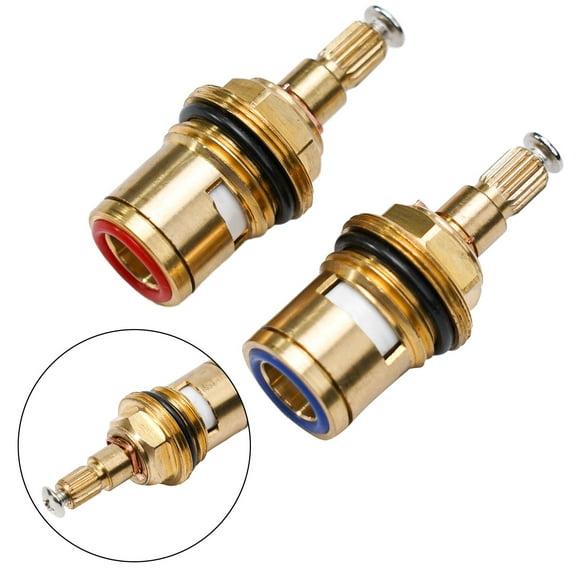 1/2Pcs Universal Replacement Tap Valves Brass Ceramic Disc Cartridge Inner Faucet Valve for Bathroom Clockwise Or Anti-clockwise