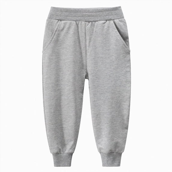 1-2T Toddler Kids Boys Pants Fleece Lined Thick Straight Leg Elastic Waist Cozy Sweatpants with Side Pockets Fall Winter Casual Wear for Boys 3-12 Years,Grey