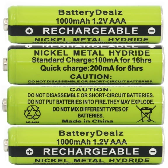 1.2V NiMH AAA Rechargeable Batteries for Panasonic Cordless Phones 4-Pack