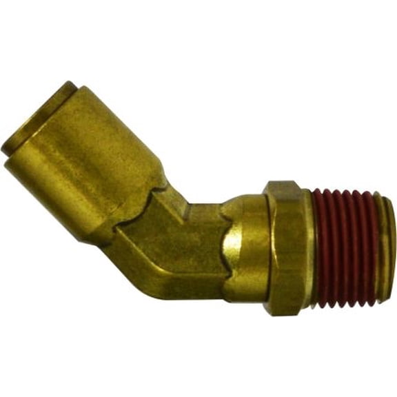 1/2X1/2 Pi X MIP Swivel 45 DOT Elb, D.O.T. Push In, Brass Fittings