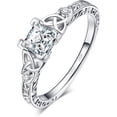 thumbnail image 1 of Atobao 1.2ct Cubic Zirconia Solitaire Engagement Rings, 18k White Gold-Plated, 1 of 9