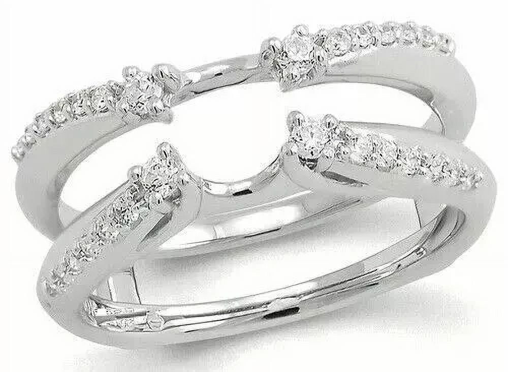 1.2ct Lab Created Diamond Wedding Enhancer Wrap Guard Ring 14k White ...
