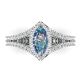 thumbnail image 1 of Clara Pucci 14K White Gold 1.2ct BlueMoissanite Halo Ring for Women, 1 of 7