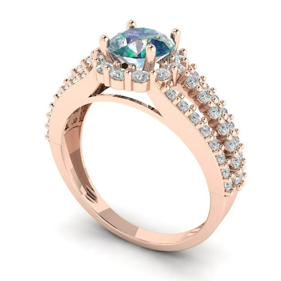 1.2ct Marquise Cut Blue Natural Swiss Blue Topaz 18k White Gold Engraving Statement Bridal Wedding Halo Designer Ring Size 8.25