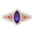 thumbnail image 1 of Clara Pucci 14K Rose Gold 1.2ct Amethyst Halo Ring for Women, 1 of 7