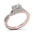 thumbnail image 1 of 1/2ct TDW Princess Cut Diamond 10K Rose Gold Twist Shank Engagement Ring, 1 of 4