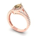 thumbnail image 1 of 1.2ct marquise cut champagne Zircon 18k rose gold halo Bridal Wedding Engagement Promise Anniversary Ring for Women size 7.5, 1 of 7