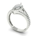 thumbnail image 1 of 1.2ct marquise cut clear moissanite 14k white gold halo Bridal Wedding Engagement Promise Anniversary Ring for Women size 10.75, 1 of 7