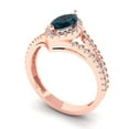 thumbnail image 1 of 1.2ct marquise cut natural london blue topaz 18k rose gold halo Bridal Wedding Engagement Promise Anniversary Ring for Women size 9, 1 of 7