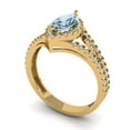 thumbnail image 1 of 1.2ct marquise cut natural sky blue topaz 14k yellow gold halo Bridal Wedding Engagement Promise Anniversary Ring for Women size 4.75, 1 of 7