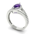 thumbnail image 1 of 1.2ct marquise cut purple natural amethyst 18k white gold halo Bridal Wedding Engagement Promise Anniversary Ring for Women size 10.5, 1 of 7