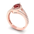 thumbnail image 1 of 1.2ct marquise cut red natural garnet 14k rose gold halo Bridal Wedding Engagement Promise Anniversary Ring for Women size 10.25, 1 of 7