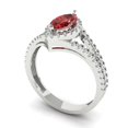 thumbnail image 1 of 1.2ct marquise cut red natural garnet 18k white gold halo Bridal Wedding Engagement Promise Anniversary Ring for Women size 7.75, 1 of 7