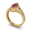 thumbnail image 1 of 1.2ct marquise cut red natural garnet 18k yellow gold halo Bridal Wedding Engagement Promise Anniversary Ring for Women size 11, 1 of 7