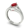 thumbnail image 1 of 1.2ct marquise cut red ruby 14k white gold halo Bridal Wedding Engagement Promise Anniversary Ring for Women size 7.25, 1 of 7