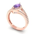 thumbnail image 1 of 1.2ct marquise cut alexandrite 18k rose gold halo Bridal Wedding Engagement Promise Anniversary Ring for Women size 10.5, 1 of 7