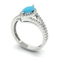 thumbnail image 1 of 1.2ct marquise cut turquoise 18k white gold halo Bridal Wedding Engagement Promise Anniversary Ring for Women size 4.75, 1 of 7