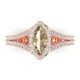 thumbnail image 1 of Clara Pucci 14K Rose Gold Solid Gold YellowMoissanite Halo Anniversary Ring for Women - 1.2 cttw Marquise Cut, 1 of 7