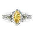 thumbnail image 1 of Clara Pucci 14K White Gold Solid Gold Citrine Halo Anniversary Ring for Women - 1.2 cttw Marquise Cut, 1 of 7