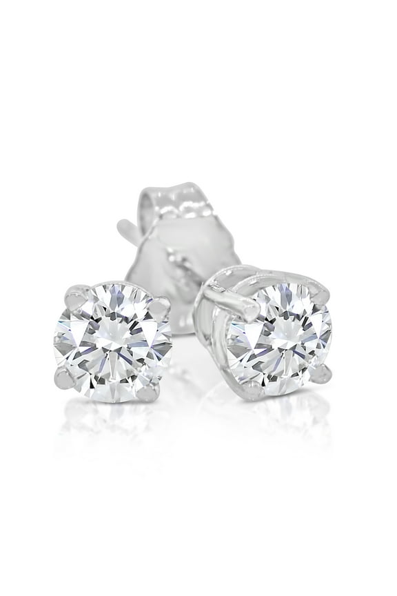 1/2ct tw Round Diamond Stud Earring 14k White Gold