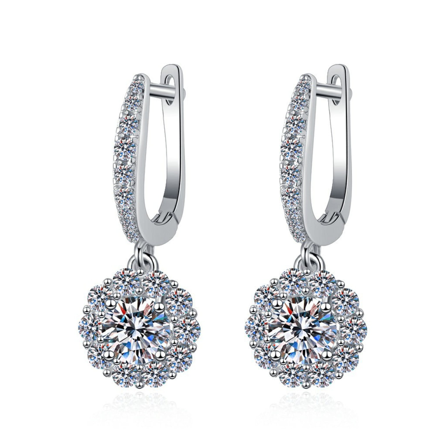 12cttw Moissanite Hoop Earrings for Women D Color VVS1 clarity Diamond