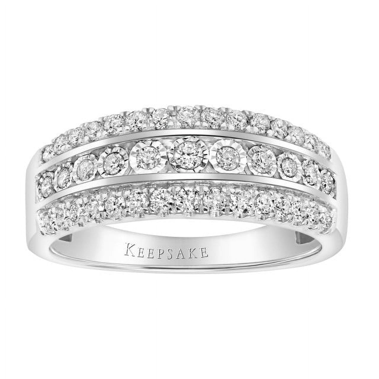 1/2ctw Certified Genuine (H-I, I2) Diamond 14KT White Gold Ladies "Fawn" Wedding Band by Keepsake