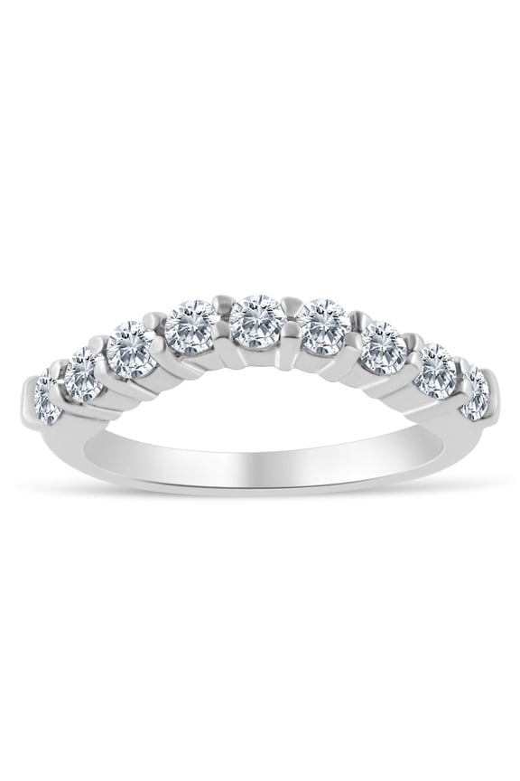 1/2ctw Chevron Diamond Wedding Band in 10k White Gold