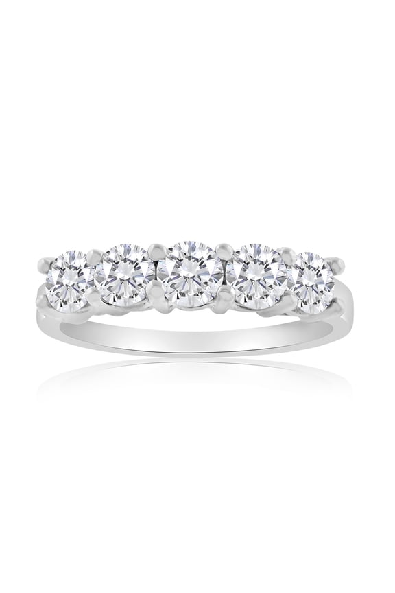 1/2ctw Diamond Five Stone Band in 10k White Gold