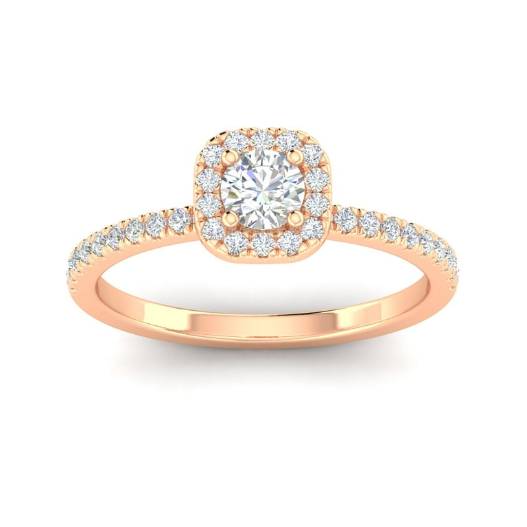 1 2ctw Diamond Halo Engagement Ring in 10k Rose Gold Walmart