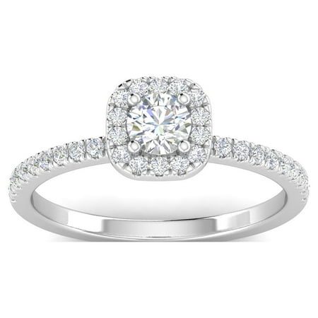 1/2ctw Diamond Halo Engagement Ring in 10k White Gold