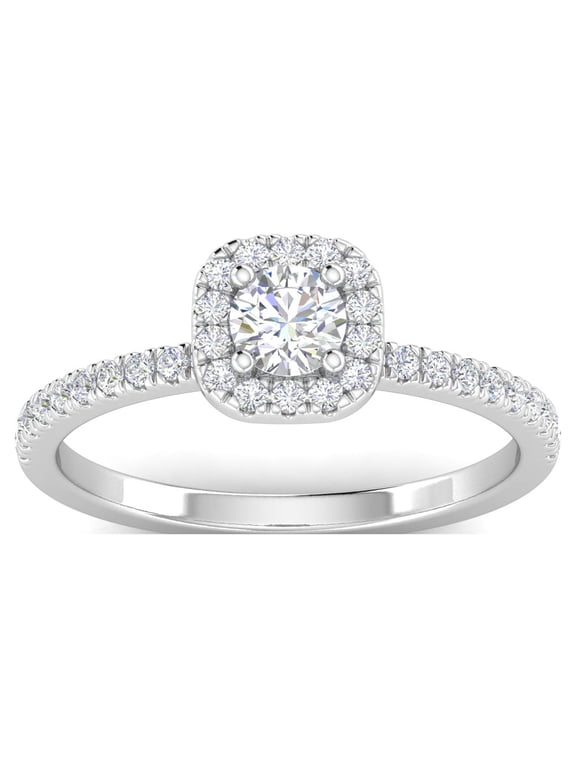 1/2ctw Diamond Halo Engagement Ring in 10k White Gold
