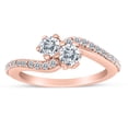 thumbnail image 1 of 1/2ctw Diamond Two Stone Ring in 10k Rose Gold, 1 of 2