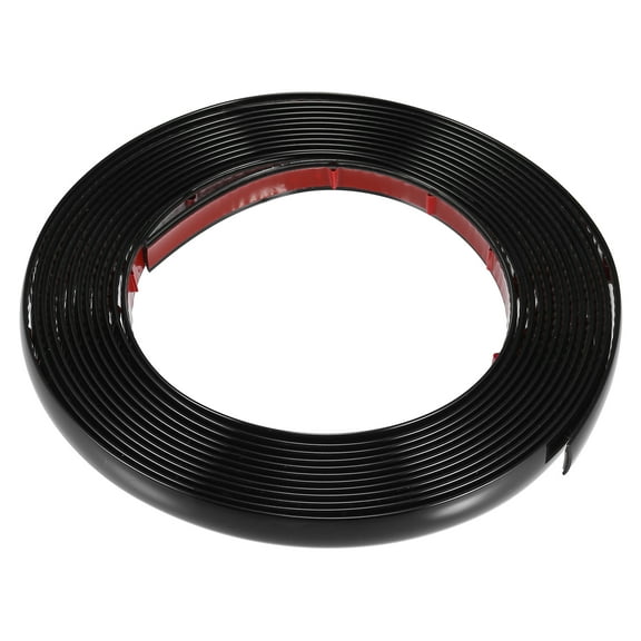 1/2in 12mm Wide 16.4ft 5m Length Black Car Door Edge Guards Body Trim Strip for Rearview Mirror Bumper Window
