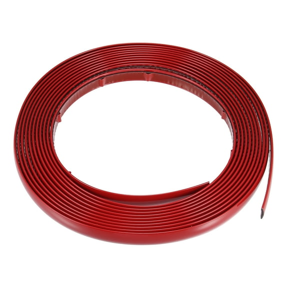 1/2in 12mm Wide 16.4ft 5m Length Red Car Door Edge Guards Body Trim Strip for Rearview Mirror Bumper Window
