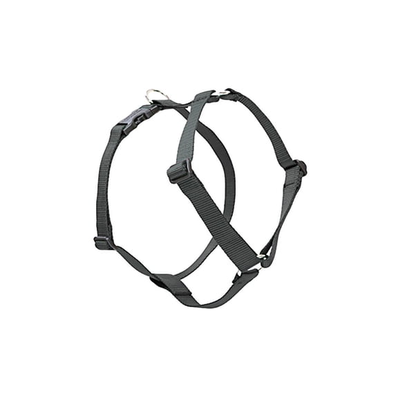 LupinePet Basics 1/2" Black 12-20" Adjustable Roman Dog Harness for Small Dogs